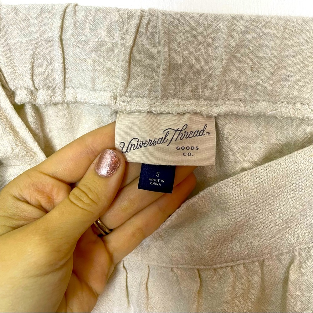 Universal Thread Women’s Linen Blend Square Neck Button Side Tank Small Neutral - Picture 2 of 8